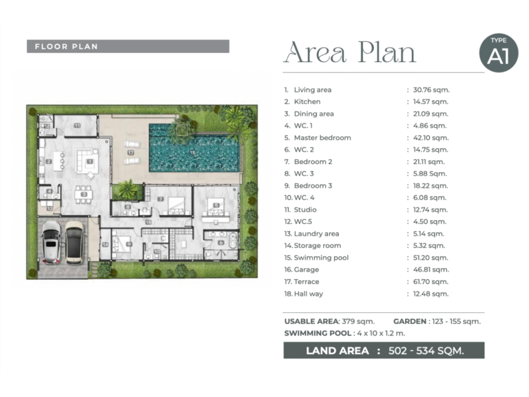 Вила с 3 спални, офис и 4 бани, площ 379 m²