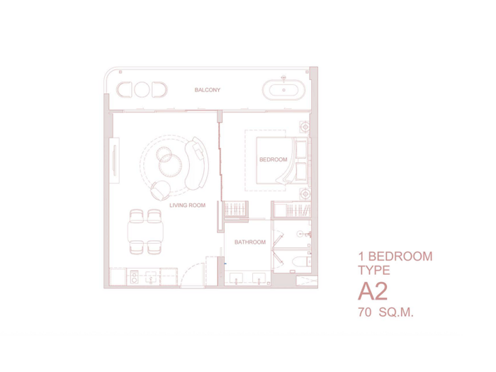 Едноспален апартамент, 70 m²