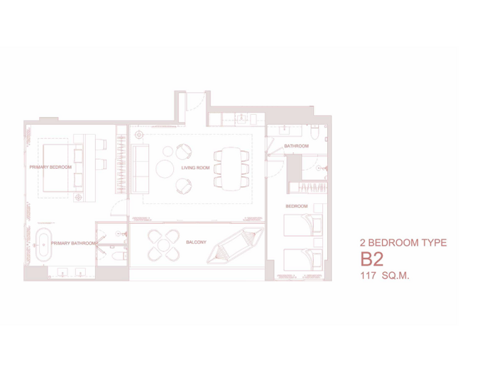 Двуспален апартамент, 117 m²