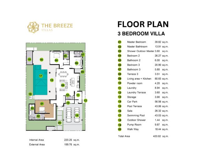 Вила с 3 спални и 4 бани, 420 m²