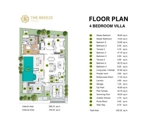 Вила с 4 спални и 5 бани, 432 m²